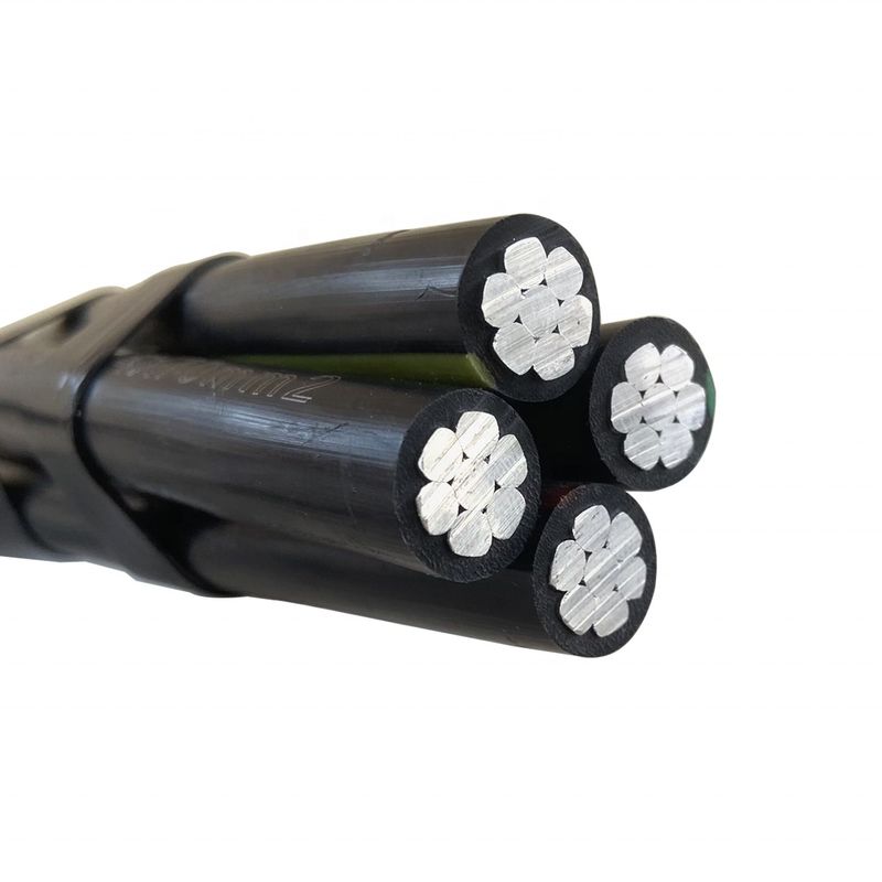 Aluminiumleiter LV Abc-Kabel XLPE PE LDPE PVC Isoliertes Oberkopf-Duplex-Triplex-Quadruplex-Service-Dropkabel 4x70mm2 50mm2