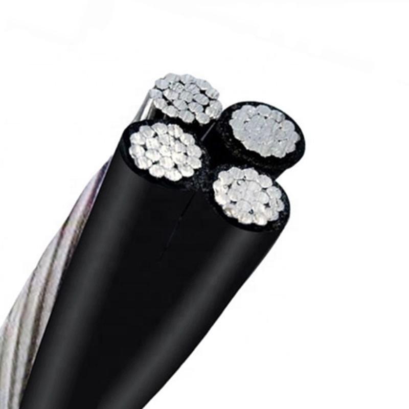 Aluminiumleiter Abc-Kabel XLPE PE LDPE PVC Isolierter Oberkopf-Duplex-Triplex-Quadruplex-Service-Dropkabel 4x70mm2 50mm2