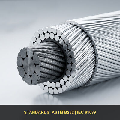 ACSR-Leiter 50 mm und 100 mm   Aluminium-Leiter Stahlverstärktes (SCA/ACSR) Kabel für Übertragungsleitungen